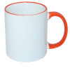 Cana (cana) cu maner colorat, bordura ceramica colorata pentru imprimare prin sublimare